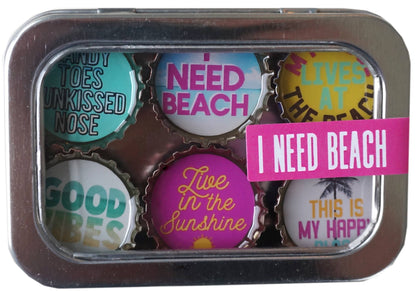 I Need Beach Magnets - Spring decor, Handmade & Eco-friendly
