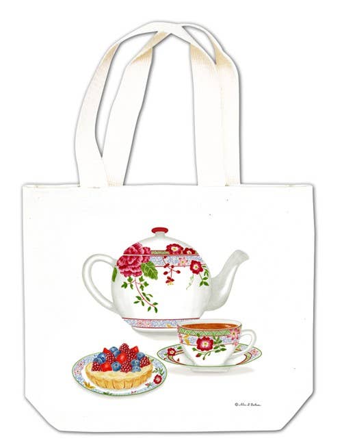 Gift Tote Floral Teapot