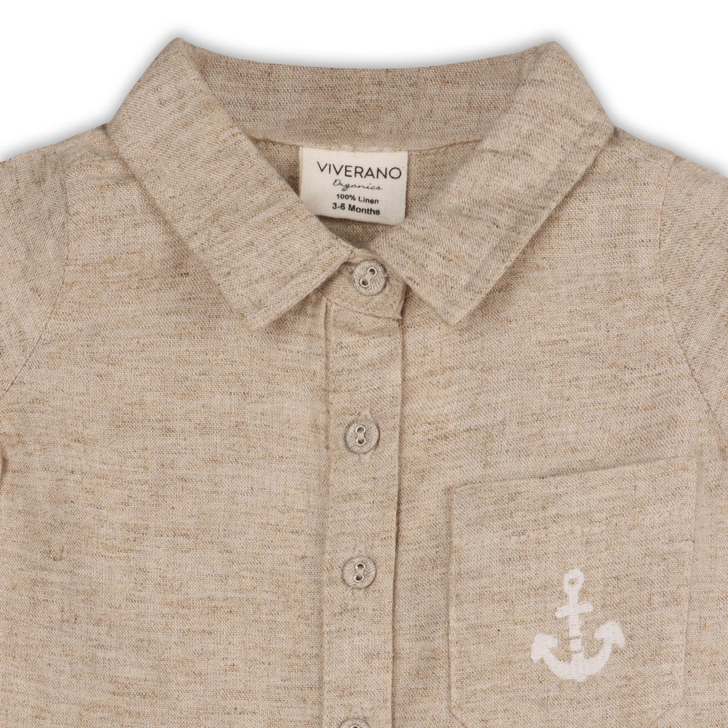 Viverano Organics - Riley Anchor Baby Romper (Natural Linen Blend)