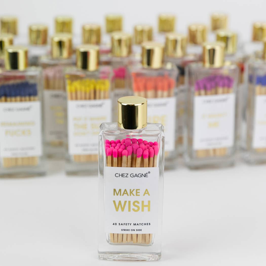 Pide un deseo - Cerillas de seguridad para botellas de vidrio de cumpleaños - Rosa brillante
