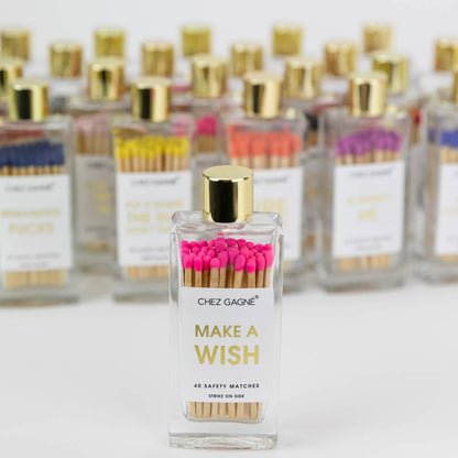 Pide un deseo - Cerillas de seguridad para botellas de vidrio de cumpleaños - Rosa brillante