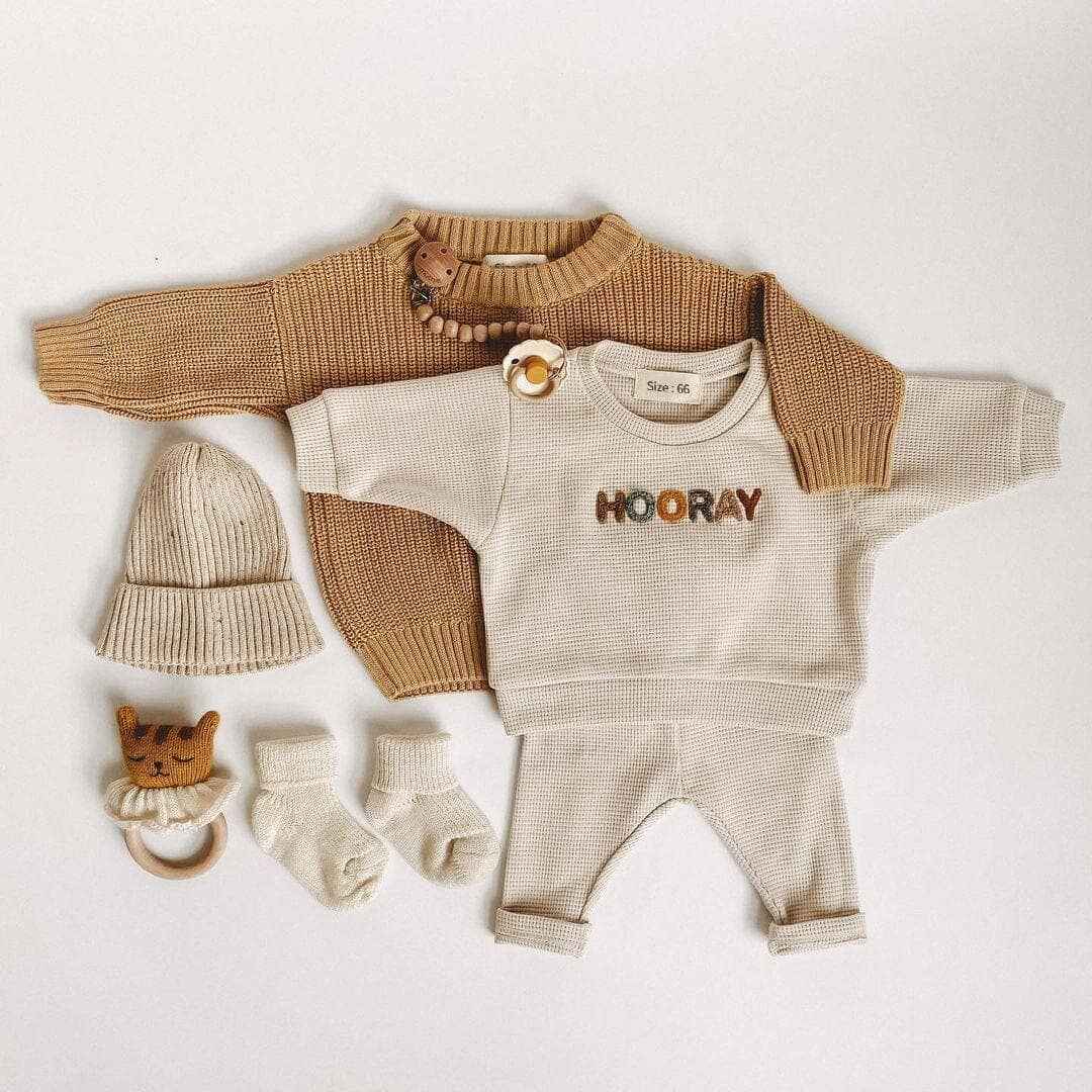 Fashion Baby Clothes Set: Mustard / 6-12M