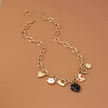 JOSSLYN de wall to wall - COLLAR CON DIJE DE CORAZONES, FLOR Y PIEDRA DE DIAMANTES | 80N92650