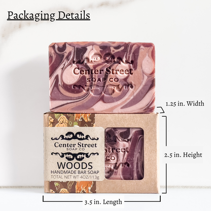 Woods Vegan Handmade Bar Soap For Men - 4oz