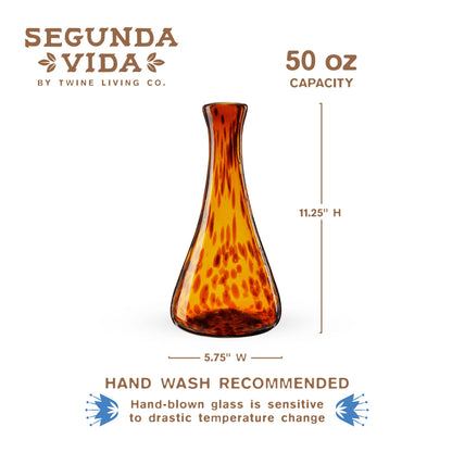 Twine - Segunda Vida Tortuga Hand Blown Recycled Glass Wine Decanter