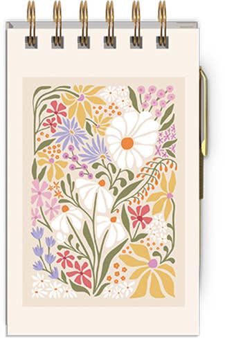 Lady Jayne - Spiral Notepad With Pen FLOWER MARKET WILDFLOWERS