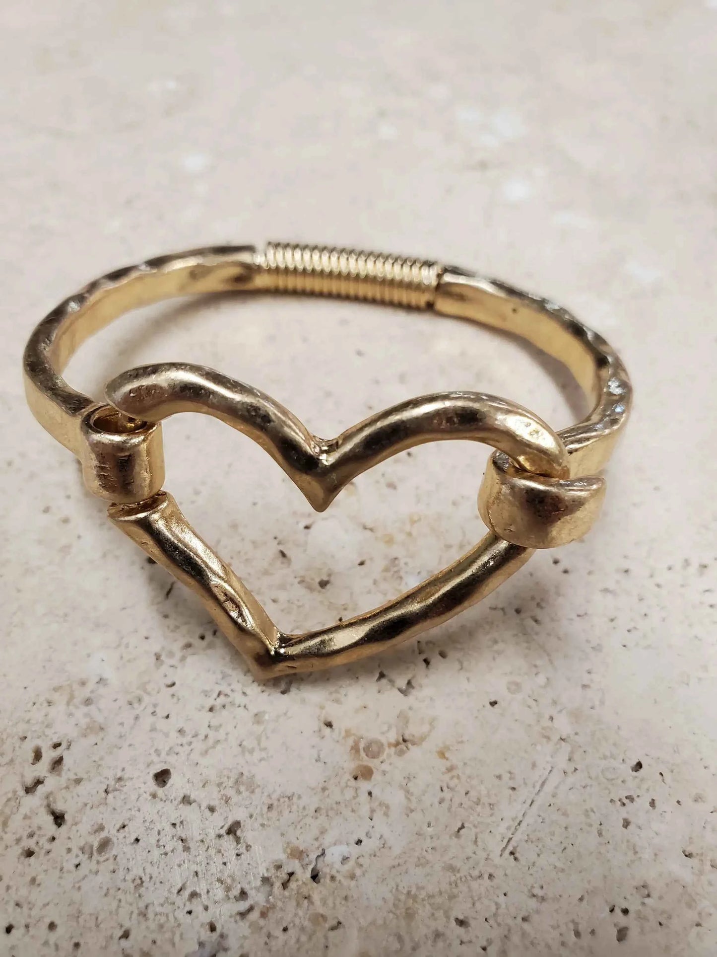 Matte Finish Heart Cuff Bracelet- SILVER or GOLD