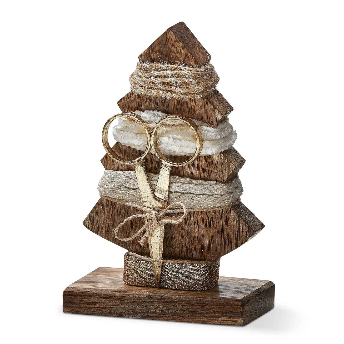 Tree Ribbon Set of 4 & Scissor Set Champagne Christmas