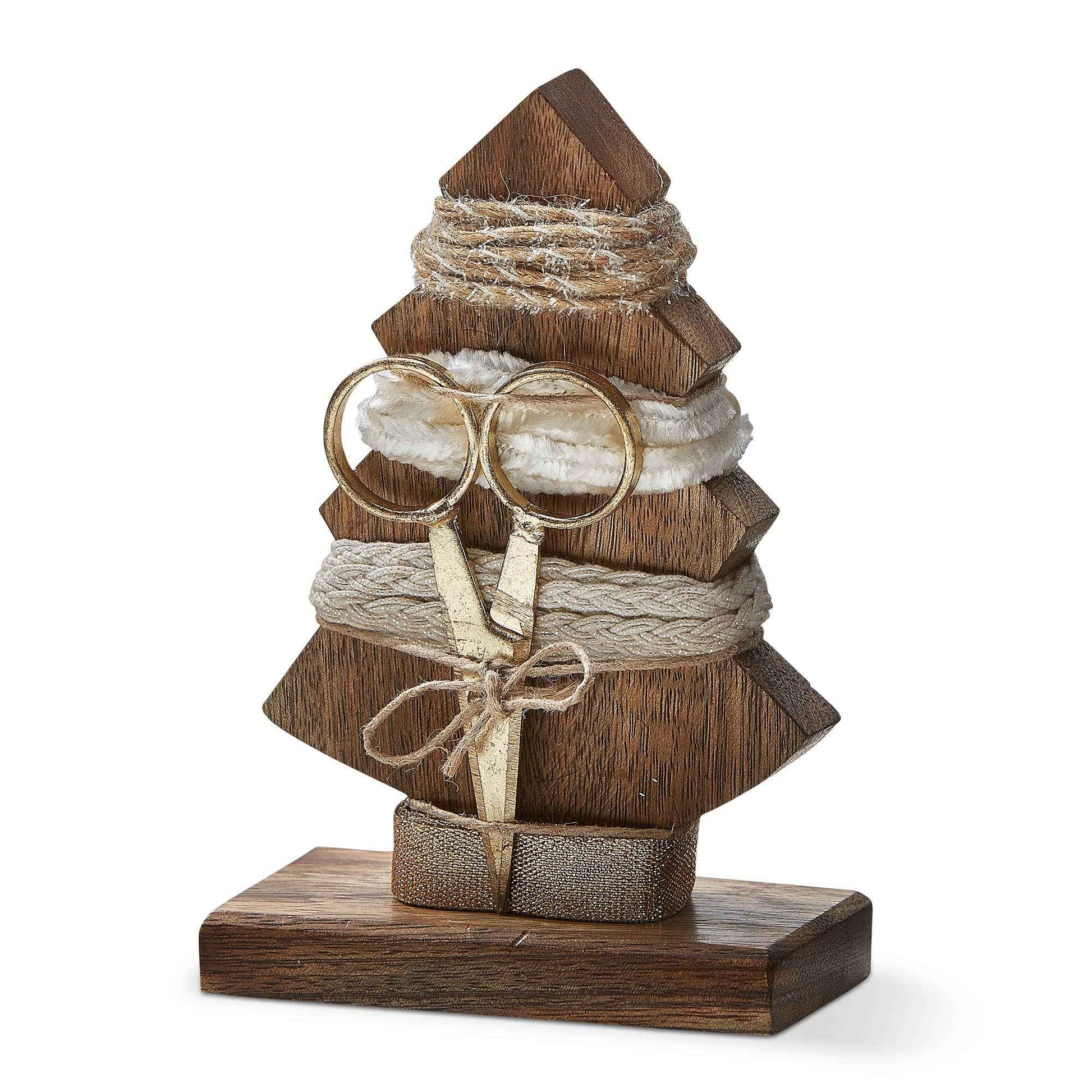Tree Ribbon Set of 4 & Scissor Set Champagne Christmas