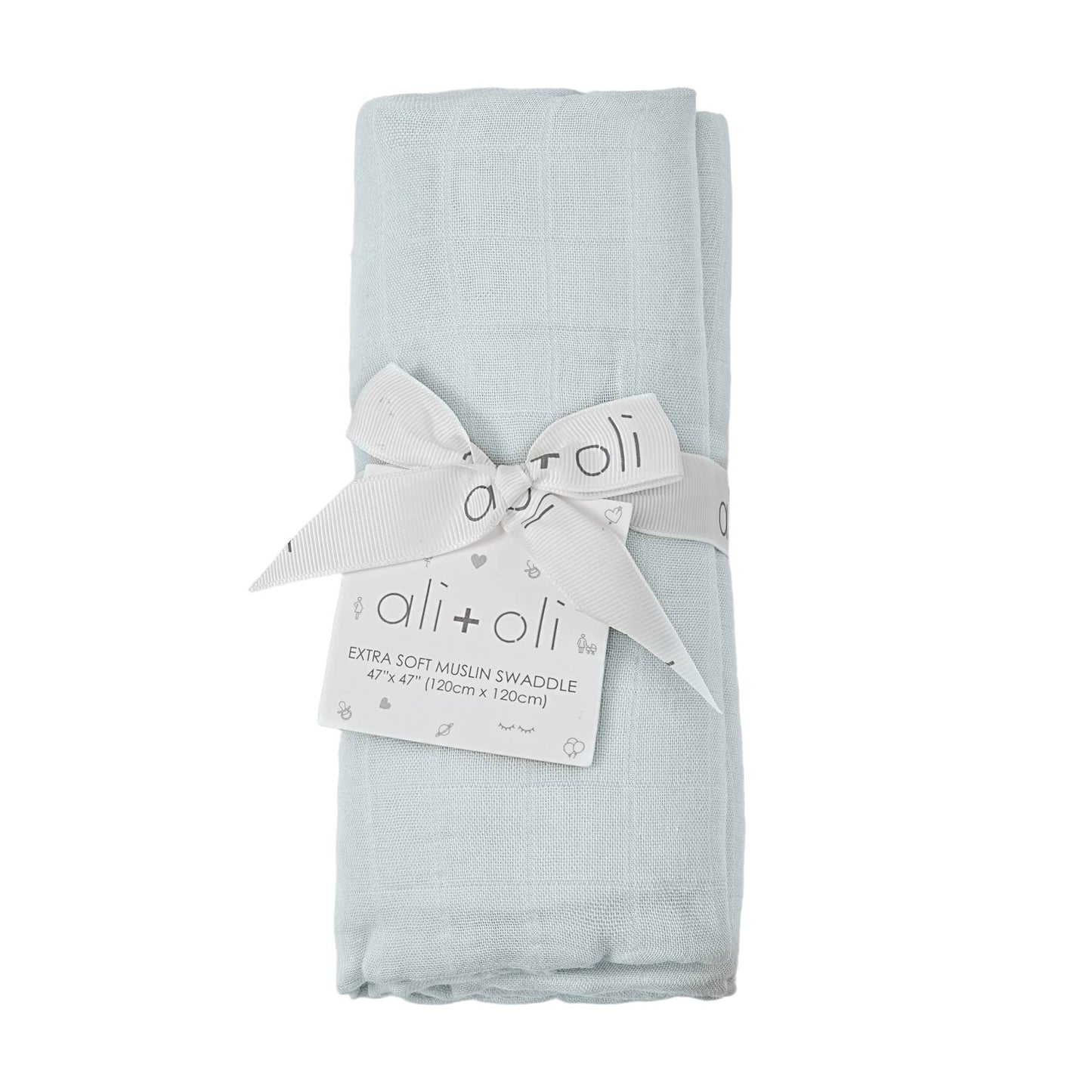 Bamboo Muslin Swaddle Blanket Misty Sky