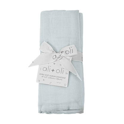 Bamboo Muslin Swaddle Blanket Misty Sky