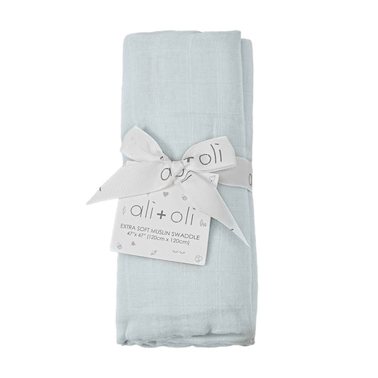 Bamboo Muslin Swaddle Blanket Misty Sky