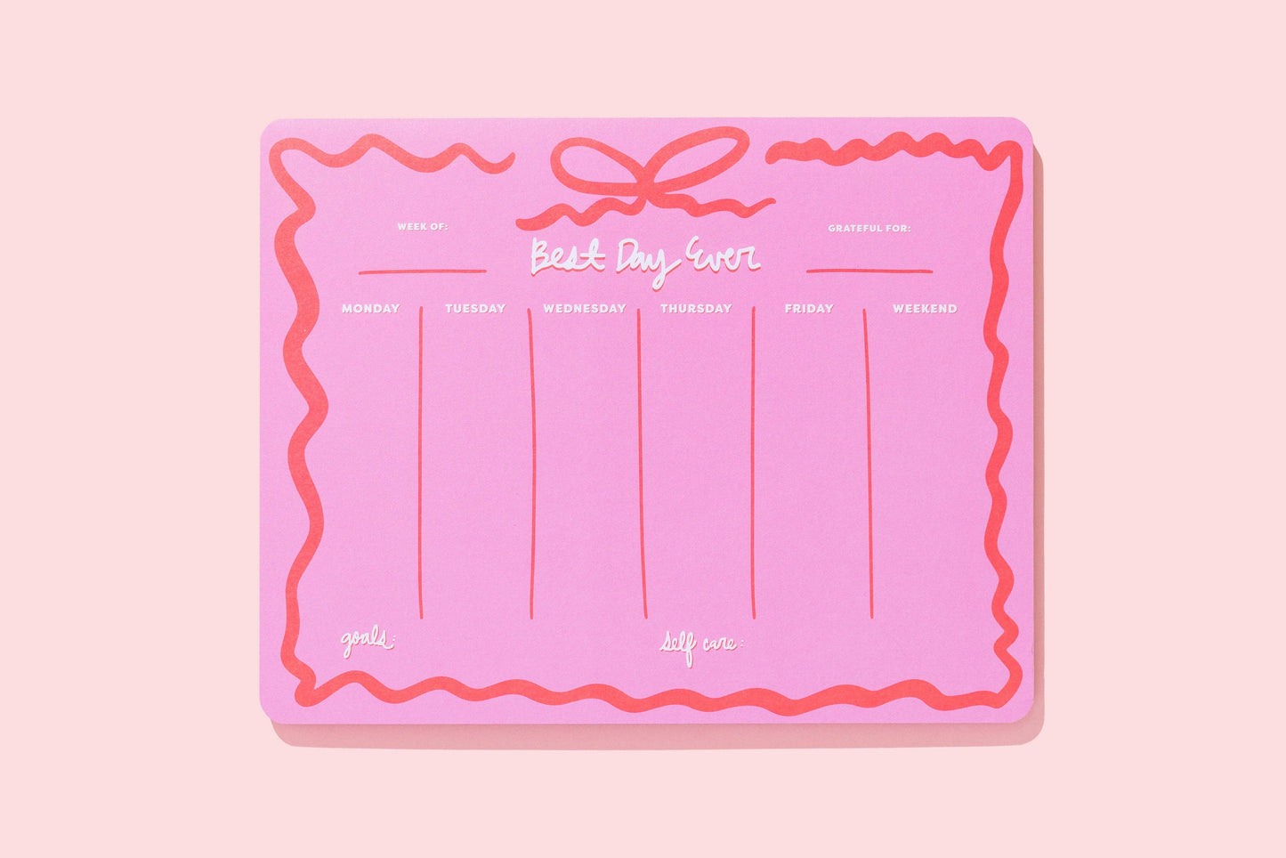 Taylor Elliott Designs - Weekly Planner - "Best Day Ever" - 52 Sheets