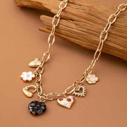 JOSSLYN de wall to wall - COLLAR CON DIJE DE CORAZONES, FLOR Y PIEDRA DE DIAMANTES | 80N92650