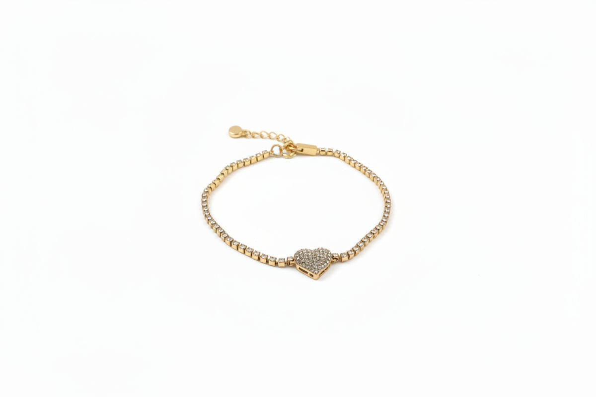 Heart & Rhinestone Clasp Bracelet   (42)