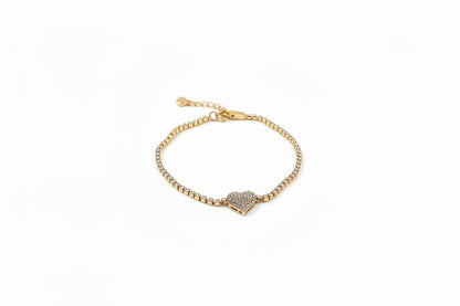 Heart & Rhinestone Clasp Bracelet   (42)