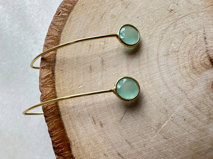 Pendientes colgantes largos con piedras semipreciosas