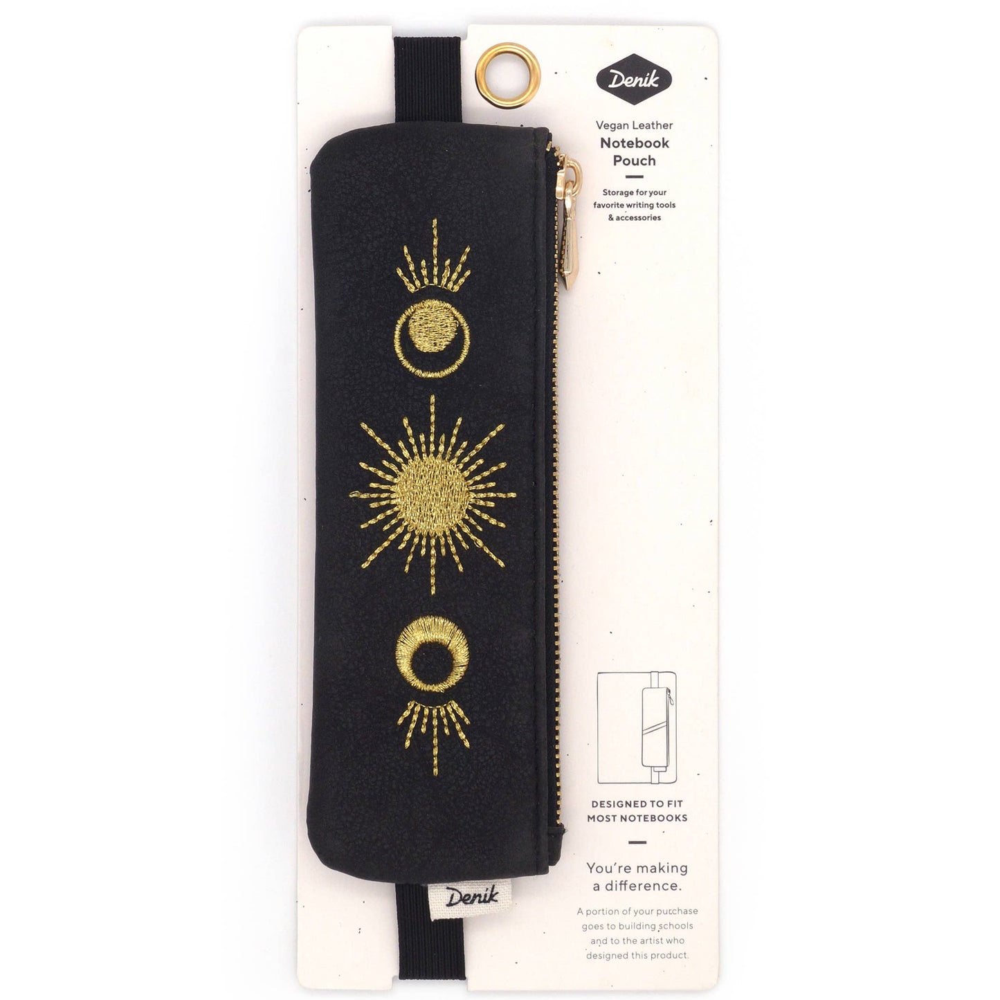 Moon Phase Embroidered Notebook Pouch