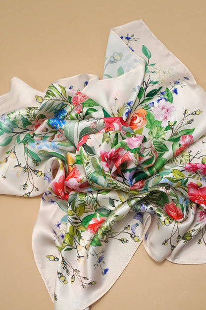 LARGE FLORAL PRINT BANDANA SCARF