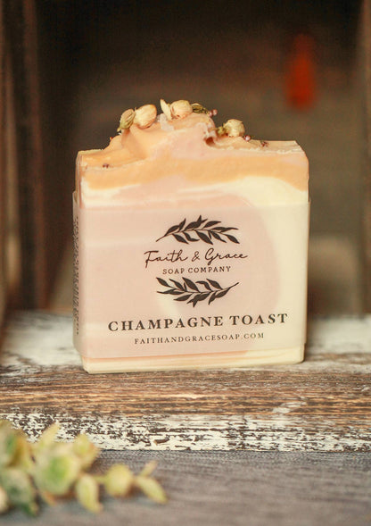 Champagne Toast Artisan Soap, Luxury Shea Butter Soap, 4+oz.