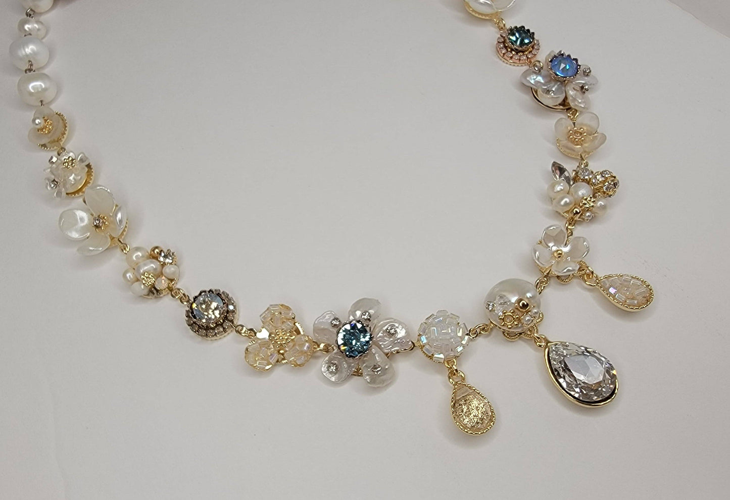 Handmade Necklace-Pearl and Crystal Beads