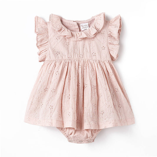 Eyelet Skirted Baby Bodysuit – Cotton