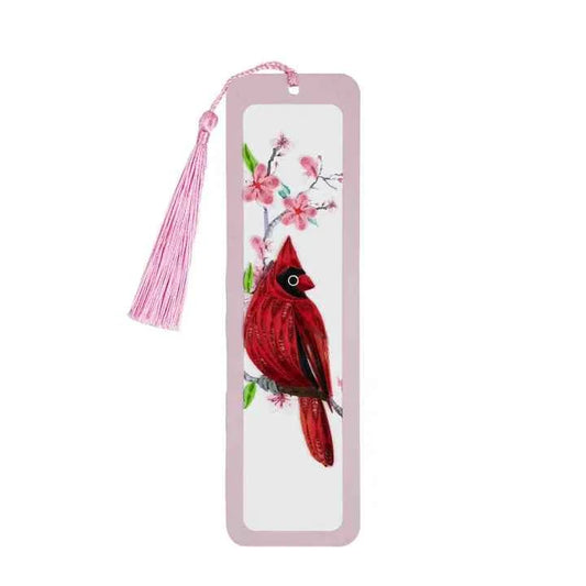 Handmade Quilled Paper Cardinal and Cherry Blossom Bookmark