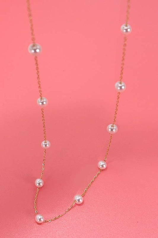 JOSSLYN de wall to wall - COLLAR DE PERLAS DE ACERO TITANIO INOXIDABLE | 40NK334