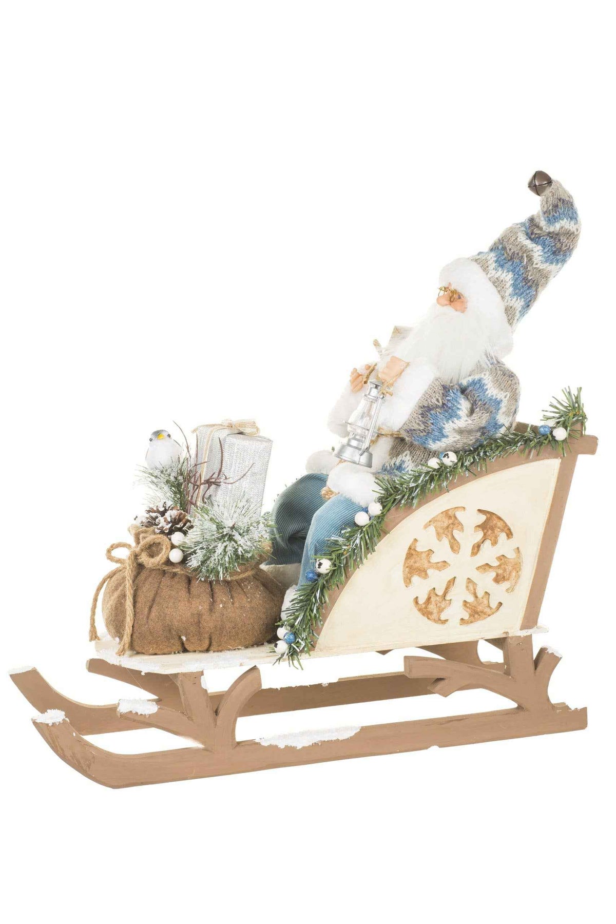 NEW-Blue-Gray Santa Figurine