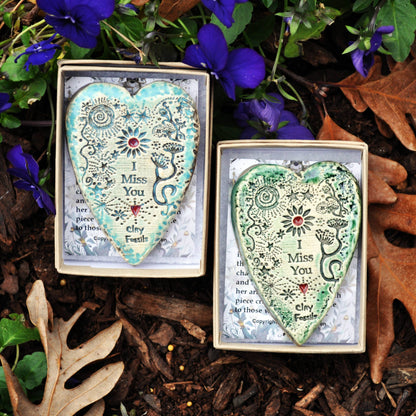Forever in my heart, ceramic, gift, pottery ornament, USA