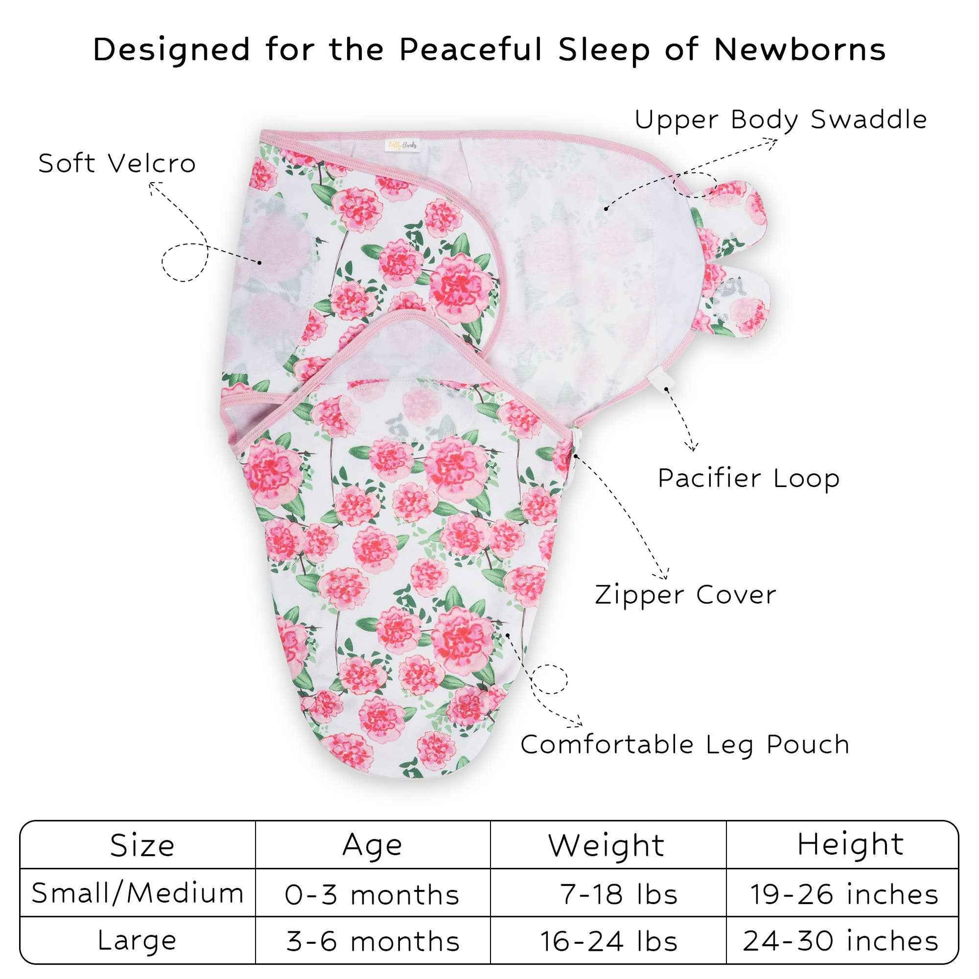 LollyBanks - Live Life In Full Bloom Organic Baby Sleep Swaddle