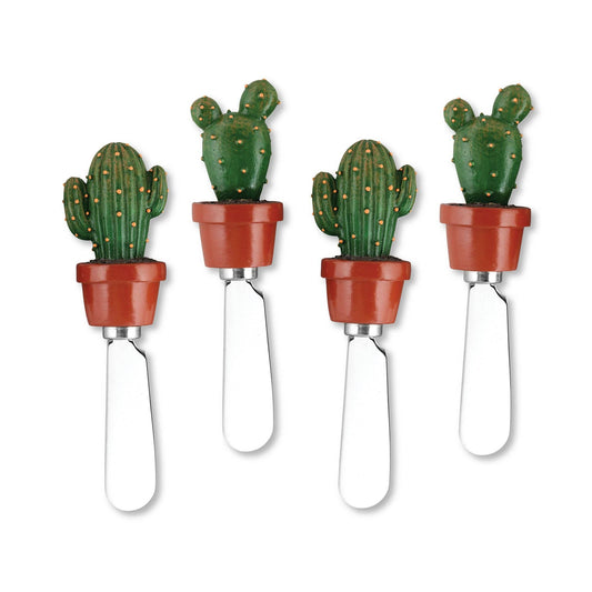 4-Piece Cactus Polyresin Cheese Spreader