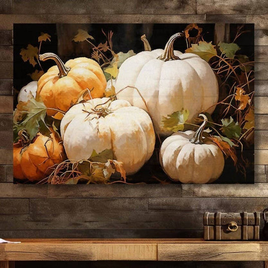 Pumpkin Still Life Large Fall Canvas Art Pumpkin Patch