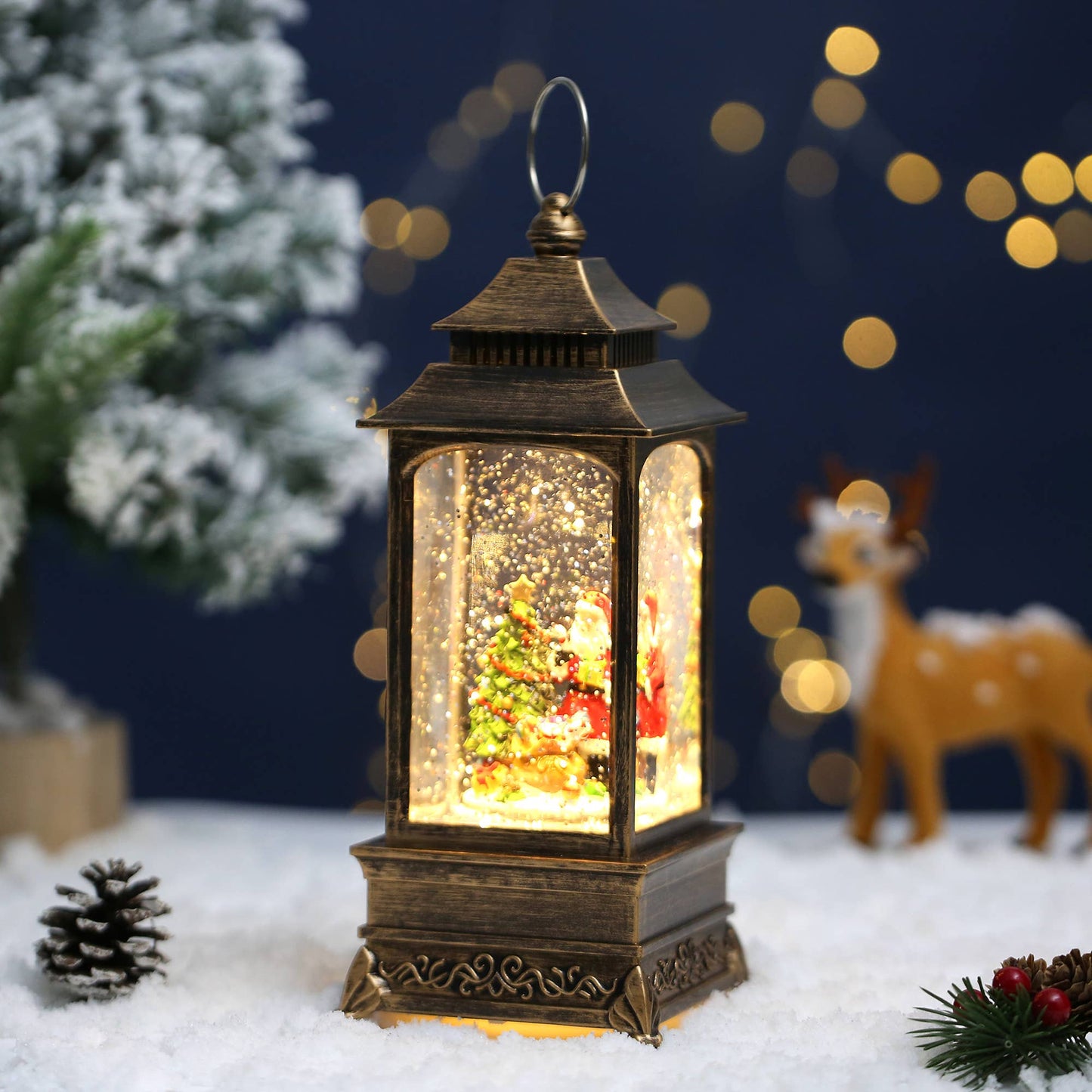 Christmas Musical Snow Globe Lantern