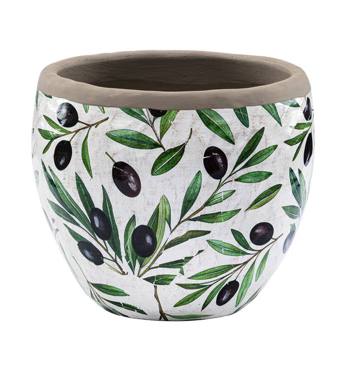 Black Olives Leaves Planter - Spring