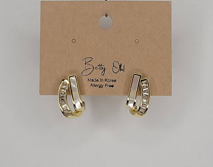 CZ DECO POST EARRINGS