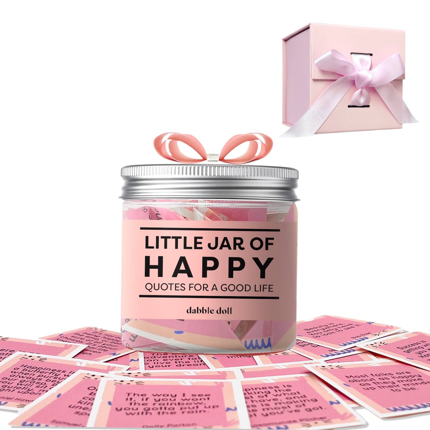 Dabble Doll - Happy Jar, uplifting quotes with Gift Box