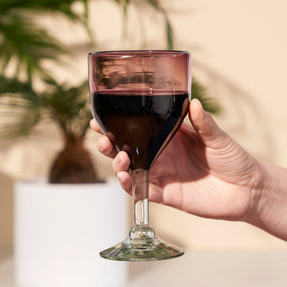 Rosado Recycled Glass Stemmed Wine Glasses Set of 2