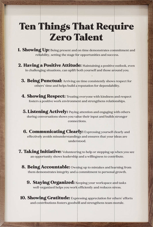 Ten Things That Require Zero Talent White