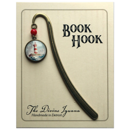 Deep Sea Lighthouse Glass and Bronze Bookmark