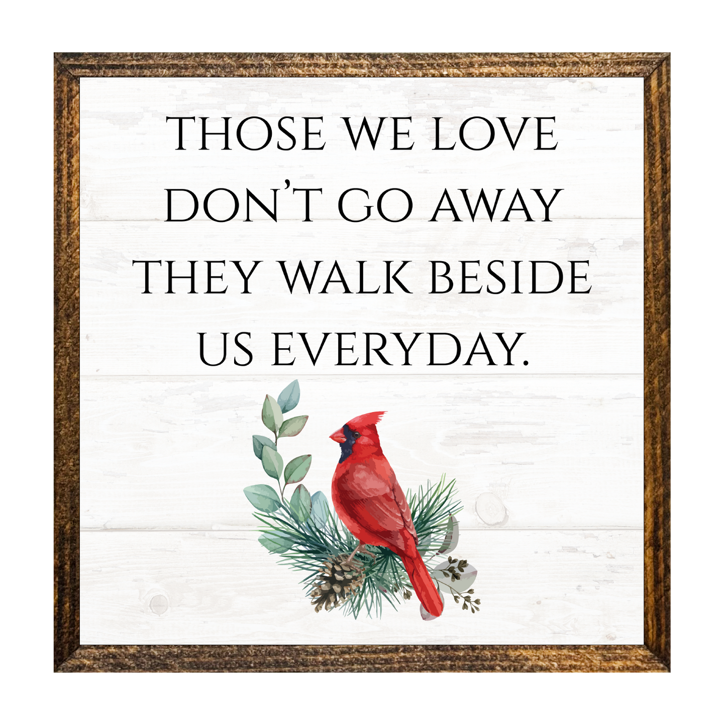 Jarmz Designs - 7"x7" WOOD FRAMED CANVAS SHELF SITTER-WALK BESIDE CARDINAL