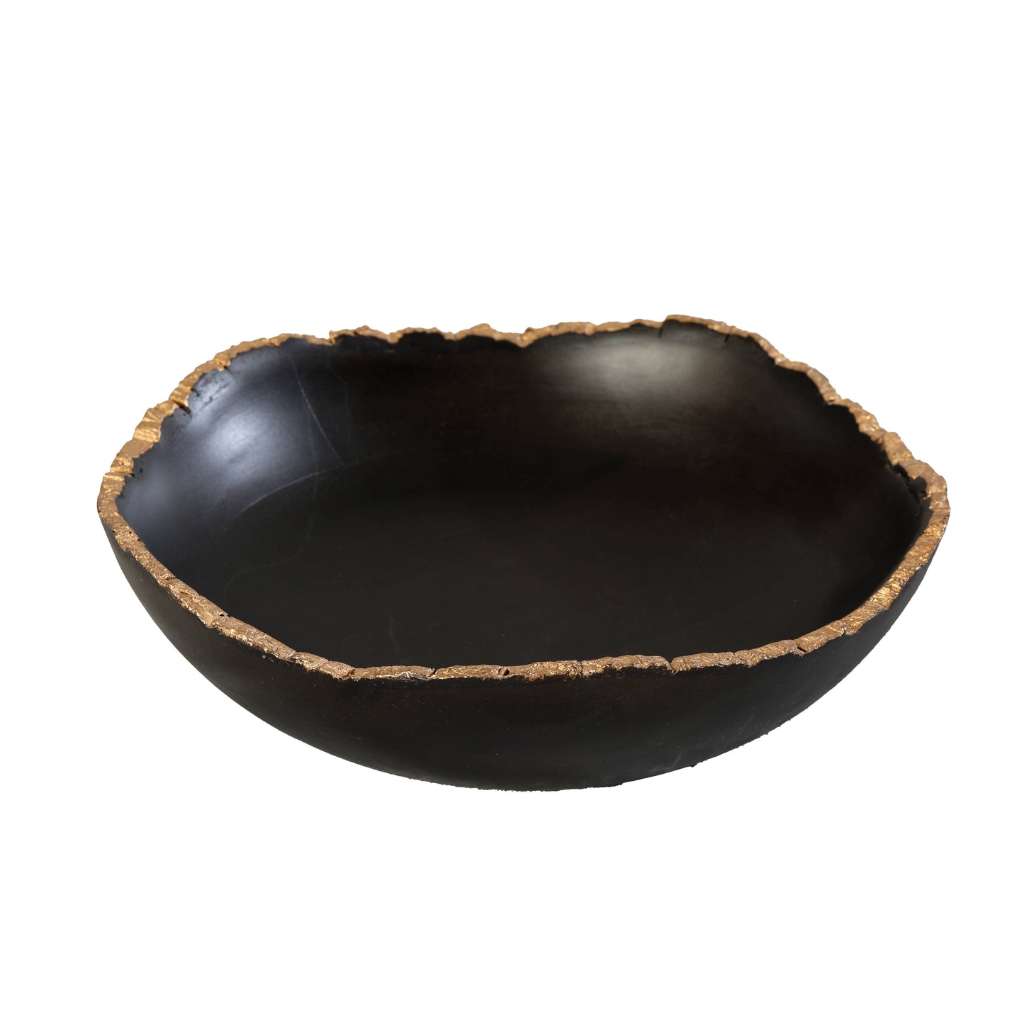 Blackish Brown Midnight Gold  Medium Wooden Bowl