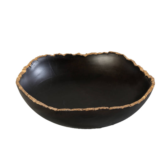 Blackish Brown Midnight Gold  Medium Wooden Bowl