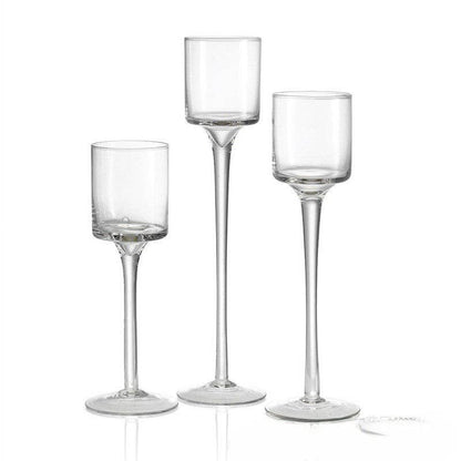Glass Tapered Pedestal Candle Holder(Setof3)