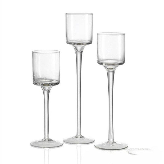 Glass Tapered Pedestal Candle Holder(Setof3)