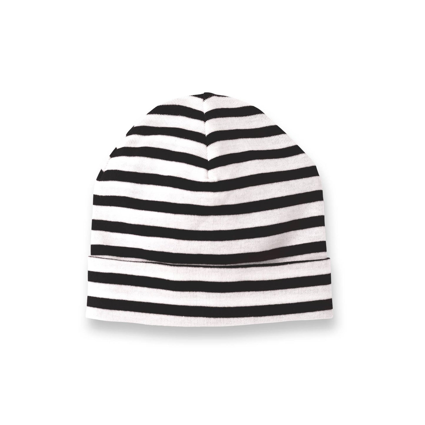 Baby's Black, Gold, Striped Cotton Hat: Yellow / NB-3M