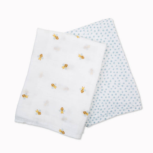 Cotton Swaddles - Bees & Dots