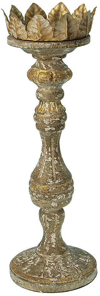 Provence Home - Vintage Style Wooden Candle Holder with Distressed Finish