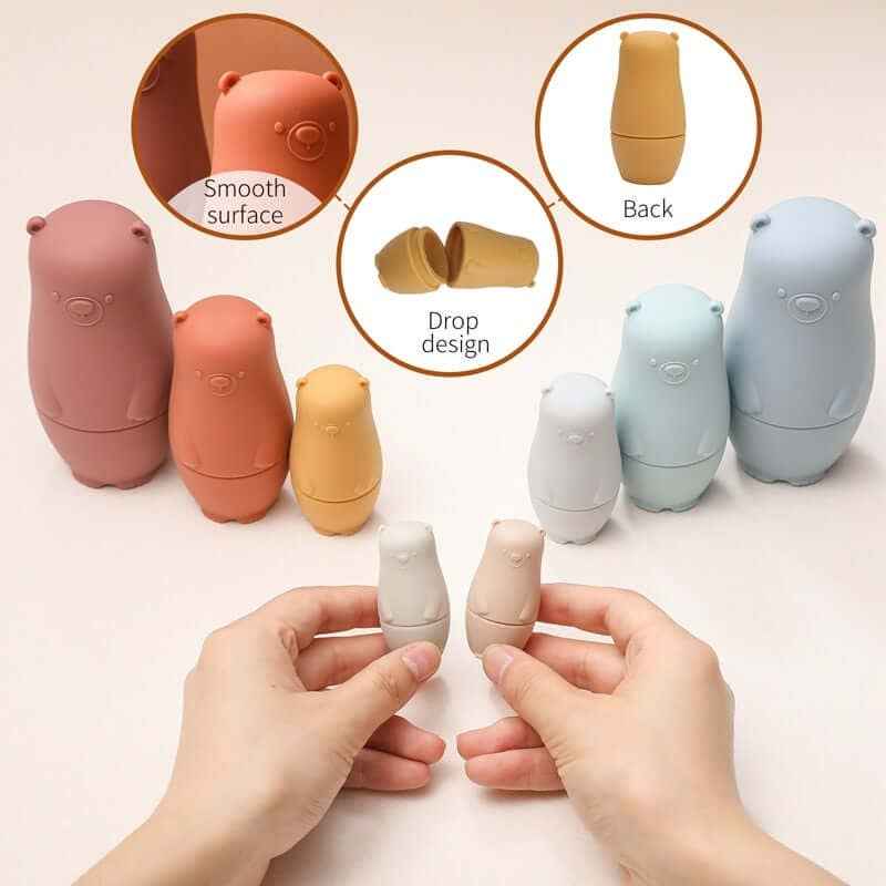 Baby Silicone Russian Nesting Dolls Toys: Blue