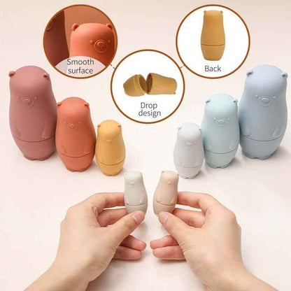 Baby Silicone Russian Nesting Dolls Toys: Blue